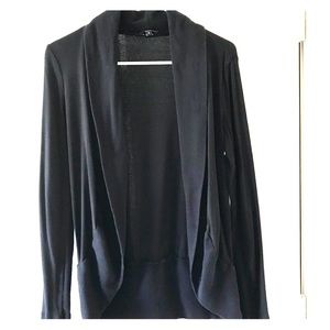 Express fold over open long sleeve cardigan